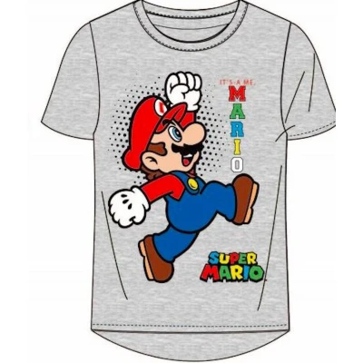 Afbeelding van Super Mario t shirt grijs Maat 104 / 4 jaar