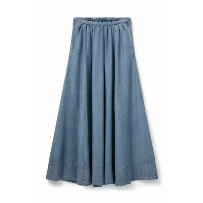 Afbeelding van Sofie Schnoor dames Kattia maxi rok van lyocell met steekzakken in de kleur Indigo, maat: 36