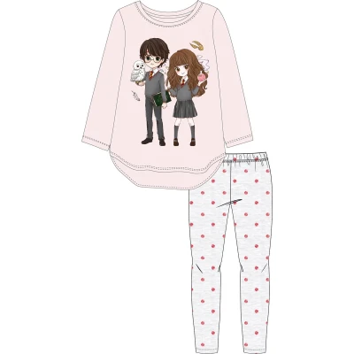 Afbeelding van Harry Potter en Hermione pyjama katoen roze/grijs maat 116