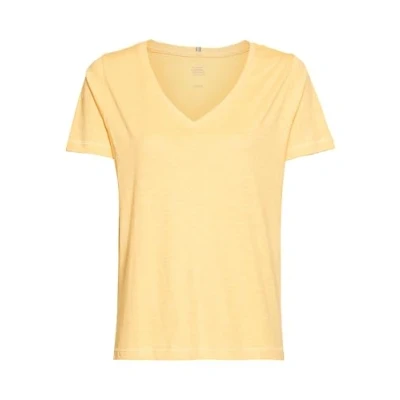 Afbeelding van camel active T shirt met V hals van puur katoen Maat womenswear XL Geel