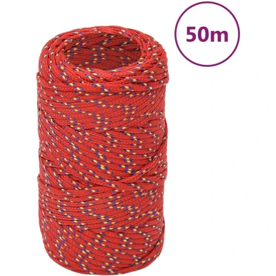 Afbeelding van vidaXL Boottouw 2 mm 50 m polypropyleen rood