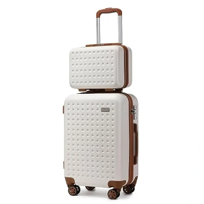 Afbeelding van KONO Harde koffer reiskoffer 100% ABS, wit, Large, hardcase