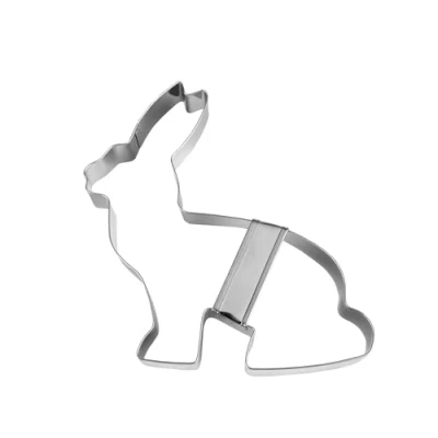 Afbeelding van Staedter Uitsteekvorm konijn zittend zilver roestvrij staal 14 cm