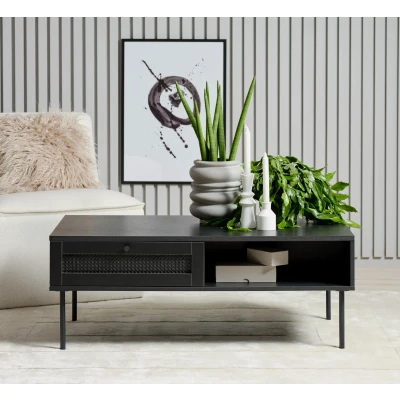 Afbeelding van Salontafel Rens in zwart melamine eiken