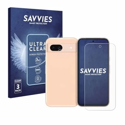 Afbeelding van Savvies Screenprotector voor Google Pixel 8a (Voor+Camera) Folie Beschermfolie transparant (6 Stuks)