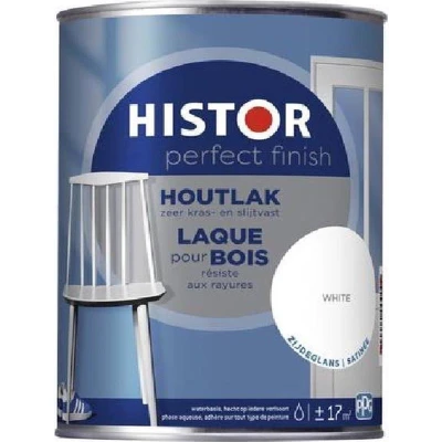 Afbeelding van histor perfect finish houtlak hoogglans ral 9003 0.25 ltr