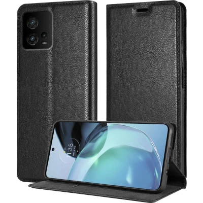 Afbeelding van Cadorabo Hoesje geschikt voor Motorola MOTO G72 in ZWARTE NACHT Beschermhoes met magnetische sluiting, standfunctie en kaartvakje Book Case Cover Etui