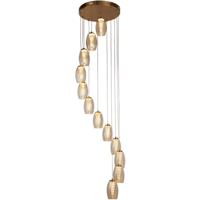 Afbeelding van Searchlight 12 lichts hanglamp Cyclone brons 97291 12CP