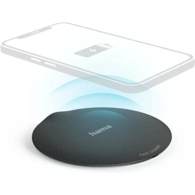 Afbeelding van Hama Wireless Charger Set Qi Fc15 Metal 15W Draadl. Smartphone Oplaadpad Z/W