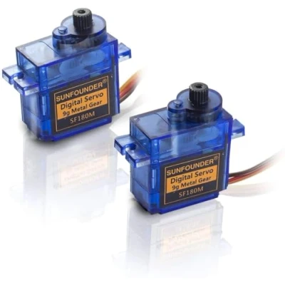 Afbeelding van SunFounder 9g metalen Servo Gear RC Robot SF180M Digitale Half Semi Micro Servomotor Helikopter Vliegtuig Boot controle 2 pack