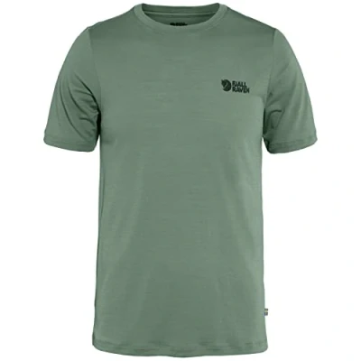 Afbeelding van Fjallraven Abisko Wool Logo SS Men Outdoorshirt Heren Groen Maat XL