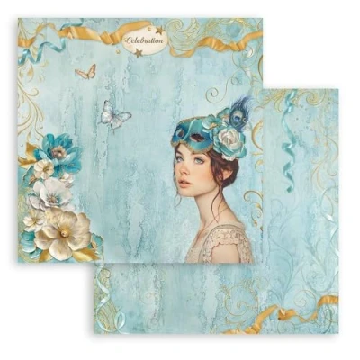 Afbeelding van Stamperia Scrapbook Sheets for Scrapbooks, Albums, Card Making, Bullet Journals and More, Acid Free, Double Sided, Perfect Crafts Gifting (Masquerade, Celebration Lady) (30.5 x 30.5cm)