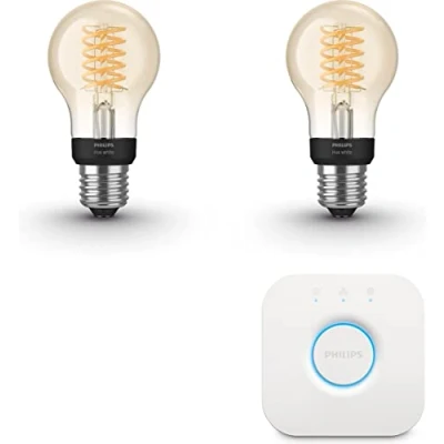Afbeelding van Philips Hue Starterspakket Filament White A60E27 2 Lampen