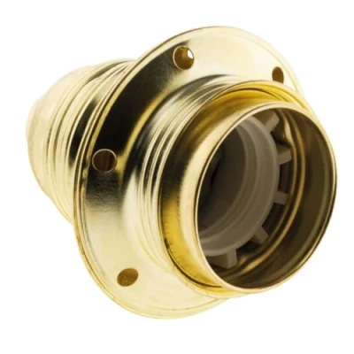 Afbeelding van Fitting E27, staal, messing, dubbele ring