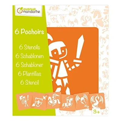 Afbeelding van Avenue Mandarine 42838O Set (met 6 sjablonen, 15 x cm, geschikt voor kinderen vanaf 3 jaar, vilt en kleurpotloden, kleuren of kleurbommen, ridders) pack