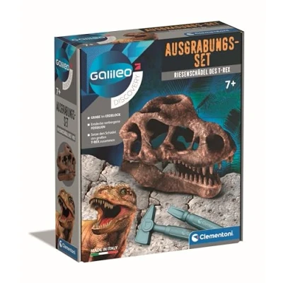 Afbeelding van Galileo Discovery T Rex, 59329 opgravingsset reuzenschedel, dinosaurusfolie als speelgoed voor kinderen vanaf 7 jaar Clementoni