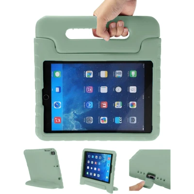Afbeelding van Apple iPad 6e generatie (2018) Hoes: iMoshion Kidsproof Backcover met handvat Shockproof/Valbescherming Softcase,Backcover Olijfgroen