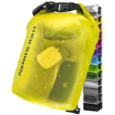 Afbeelding van Nordlight Dry Bag en Waterdichte Tas (20L, Geel) verpakkingstas met rolsluiting schouderband Zwemmen, strand, kanoën, staand peddelen, duiken