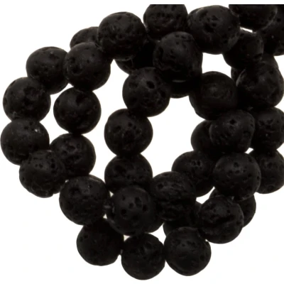 Afbeelding van Zwarte Lava Kralen (4 mm) 85 Stuks