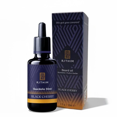 Afbeelding van Baardolie Black Cherry 30ml Baardverzorging Geparfumeerd baard olie met Doseerpomp Voor Gevoelige Huid Baardgroei bevorderend o.a. zwarte komijnolie Best Beardcare Beard Oil