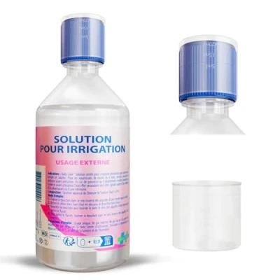 Afbeelding van NaCl 0,9 500 ml, isotone fysiologische zoutoplossing steriele babyneus wondreiniging voor neus ogen met schenktuit, 20 ml maatbeker inbegrepen