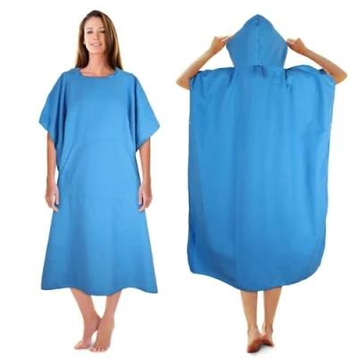 Afbeelding van KUOGAS Badponcho Voor Dames En Heren, 110x74cm, Handdoek, Gemaakt Van Microvezel, Ook Als Aankleedhulpje Op Het Strand