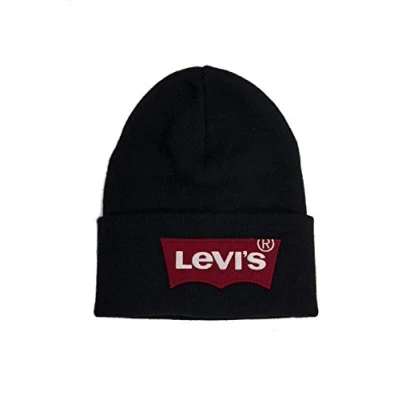 Afbeelding van Levi&#039;s Oversized Batwing Beanie gebreide muts voor heren, blauw (navy 228633 11 17), One size