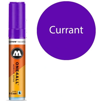 Afbeelding van Molotow 327HS Currant Paarse acryl marker Chisel tip 4 8mm Kleur Paars
