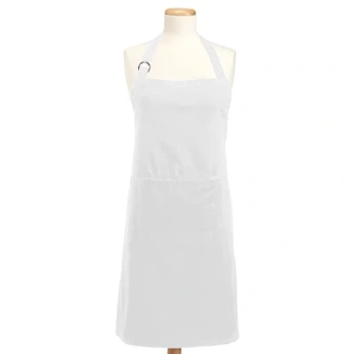 Afbeelding van DII 100% katoen, professionele unisex slabbetje, keukenschort, verstelbare nek en taillebanden, voorzak, duurzaam, comfortabel, restaurant Cafe Unifrom perfect om te koken, bakken, BBQ wit