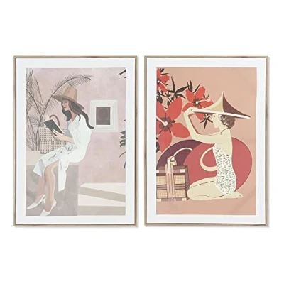 Afbeelding van Schilderij DKD Home Decor Vrouw (2 Stuks) (50 x 3 70 cm)