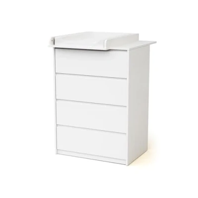 Afbeelding van WEBABY Hooten baby ladekast met 4 lades en commode 50 cm UNO Wit