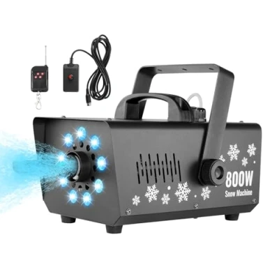 Afbeelding van VEVOR 800W sneeuwmachine sneeuweffect LED podiumverlichting