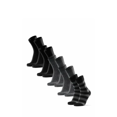 Afbeelding van DANISH ENDURANCE Merinowol Sokken Heren, Vochtafvoerende, Thermische, Ademende, Premium Sokken, 3 of 5 Pack Meerkleurig (2xZwart, 2xGrijs Gestipt, Gestreept) 43 47
