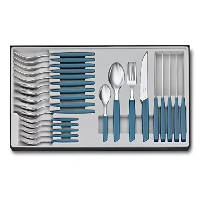 Afbeelding van Victorinox Swiss Modern bestekset 24 delig blauw