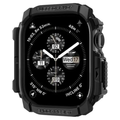 Afbeelding van Spigen Rugged Armor Case Compatibel met Apple Watch 10 42mm (2024) Mat Zwart