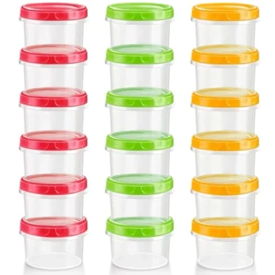 Afbeelding van KAHEIGN 18 stuks vershouddozen met deksel, 250 ml, klein, herbruikbaar, kunststof, stapelbare snackdozen, lekvrij, vaatwasser , magnetron en vriesvak geschikt