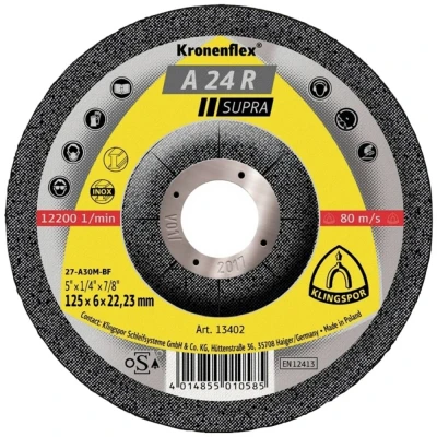 Afbeelding van Klingspor Afbraamschijf D125xS6mm gebogen staal gat 22,23 mm 10 stuks 13402