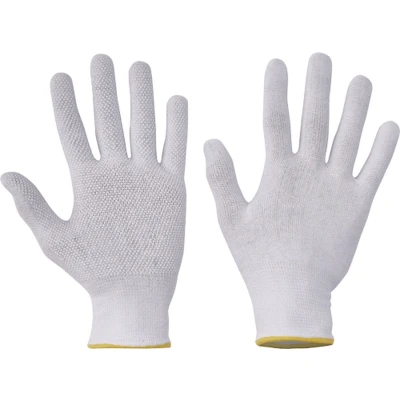 Afbeelding van Cerva BUSTARD Evo handschoen katoen+PVC dots 01060016 12 stuks Wit 9