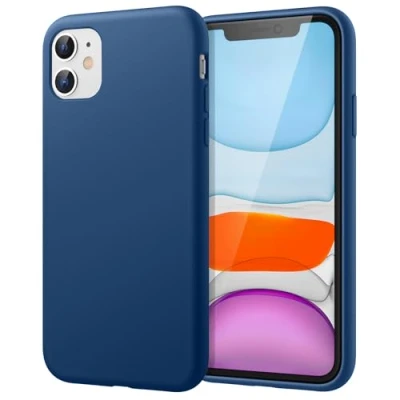 Afbeelding van JETech Siliconen Hoesje voor iPhone 11 (2019) 6,1 Inch, Zijdezachte Full Body Beschermhoes, Schokbestendige Case met Microvezel Voering (Blauw Kobalt)