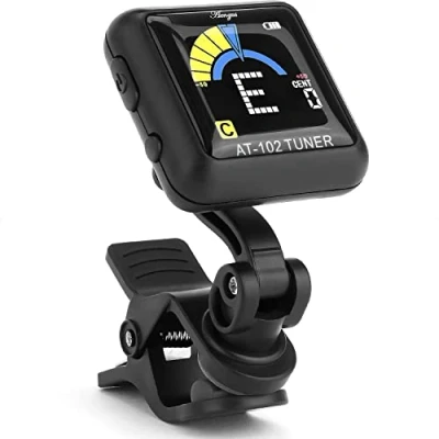 Afbeelding van Áengus AT 102 Stemapparaat voor Gitaar, Basgitaar, Ukelele, Viool en Chromatisch stemmen Clip on tuner USB oplaadbaar