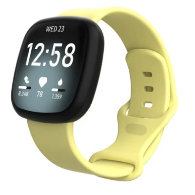 Afbeelding van Fitbit Versa 3 &amp; 4 / Sense 1 2 Sportbandje Geel Maat: M/L