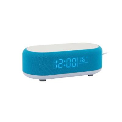 Afbeelding van Karlsson Wekker Vogue Met Telefoonoplader En Blue Tooth Speaker Helder Blauw 19,8x9,8x7cm Nice thingZ alarmklok