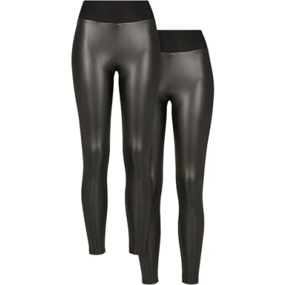 Afbeelding van Urban Classics 2PACK Legging black, Dames, Maat: 4XL, Black