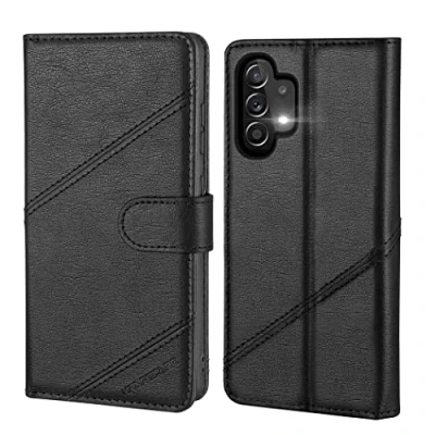 Afbeelding van KRAFTCARE Telefoonhoesje voor Samsung Galaxy A13 4G/5G/A04S, met vak pasjes, standfunctie, flipcase, lederen stootvaste beschermhoes, klaphoes 4G/5G, zwart
