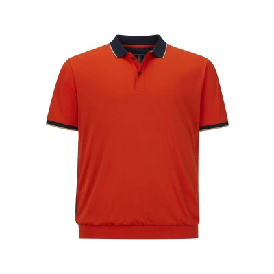 Afbeelding van Charles Colby +FIT Collectie oversized polo EARL FIDDERS Plus Size rood