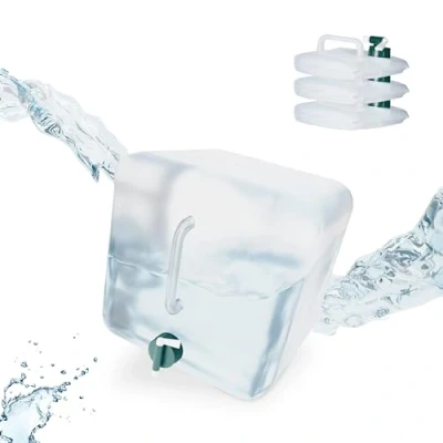 Afbeelding van Relaxdays opvouwbare jerrycan set van 4 watercontainer met kraan kunststof waterzak 15 Liter
