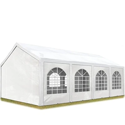 Afbeelding van Hoogwaardige Partytent 3x8 m van PE 450 N zeil tuintent feesttent waterdicht in Wit