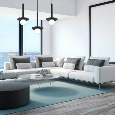 Afbeelding van Eko Light Hanglamp Futura, zwart/wit, 3 lamps