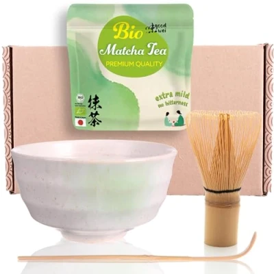 Afbeelding van Matcha Set Beginnersset Theeceremonie met Japanse Biologische Thee (Shiro)