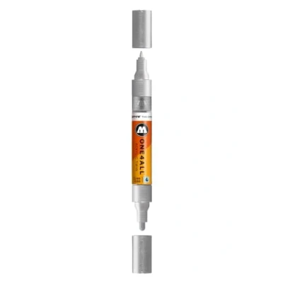 Afbeelding van Molotow ONE4ALL Zilveren Acrylic Twin 1,5 4 mm Marker